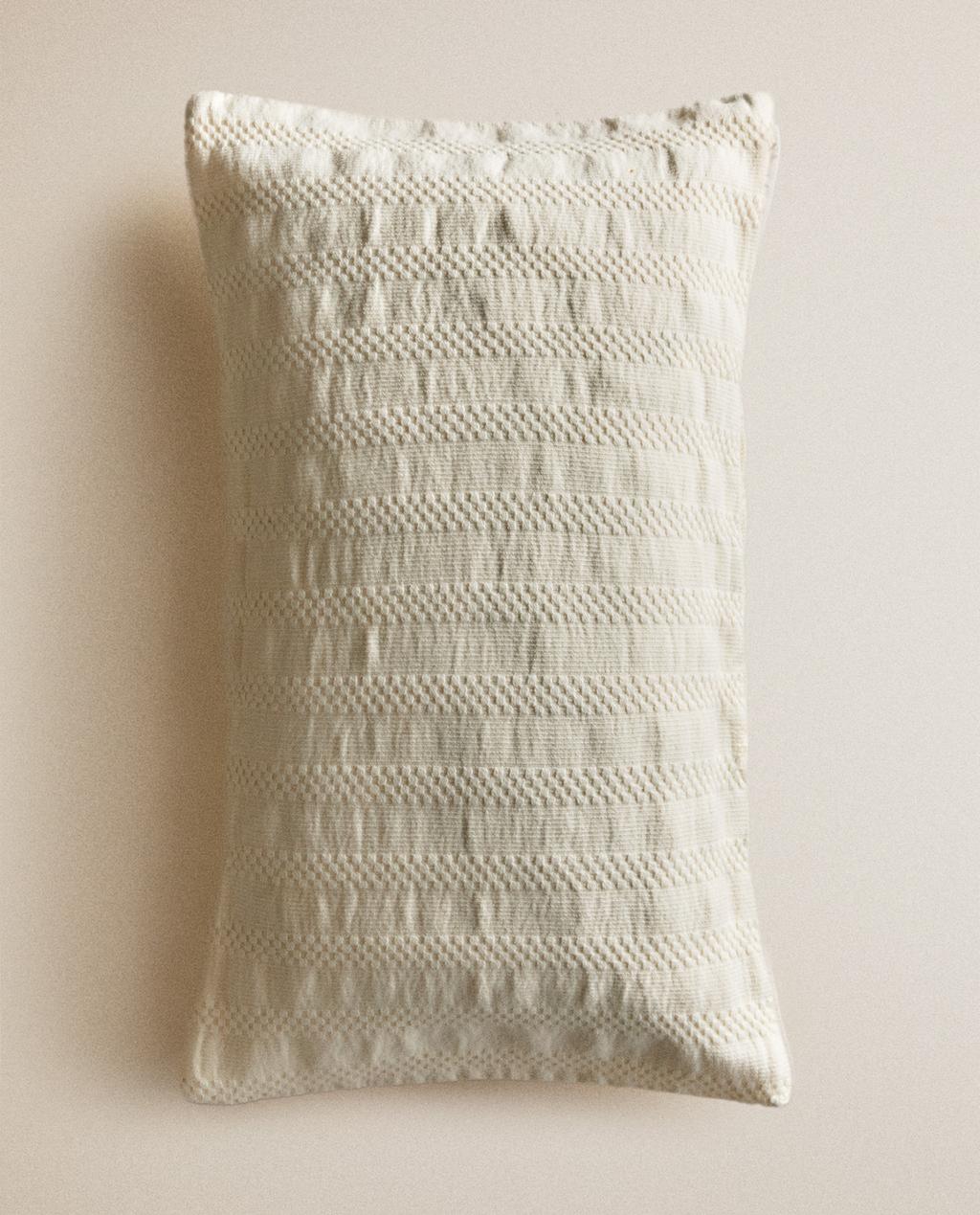 KIDS' STRIPED TEXTURED CUSHION COVER