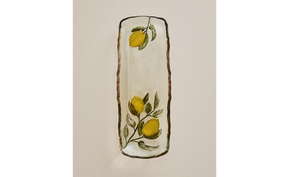 STAKLENA ČINIJA ZA POSLUŽIVANJE SA MOTIVOM LIMUNA