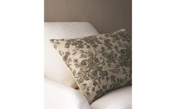 CAPA DE ALMOFADA DE ALGODÃO E LINHO FLORAL