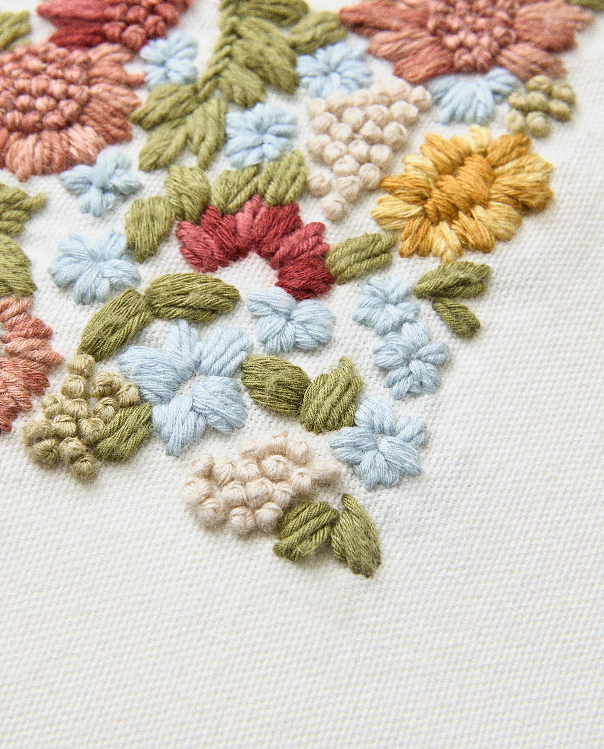CUSHION COVER WITH FLORAL EMBROIDERY product thumbnail 6