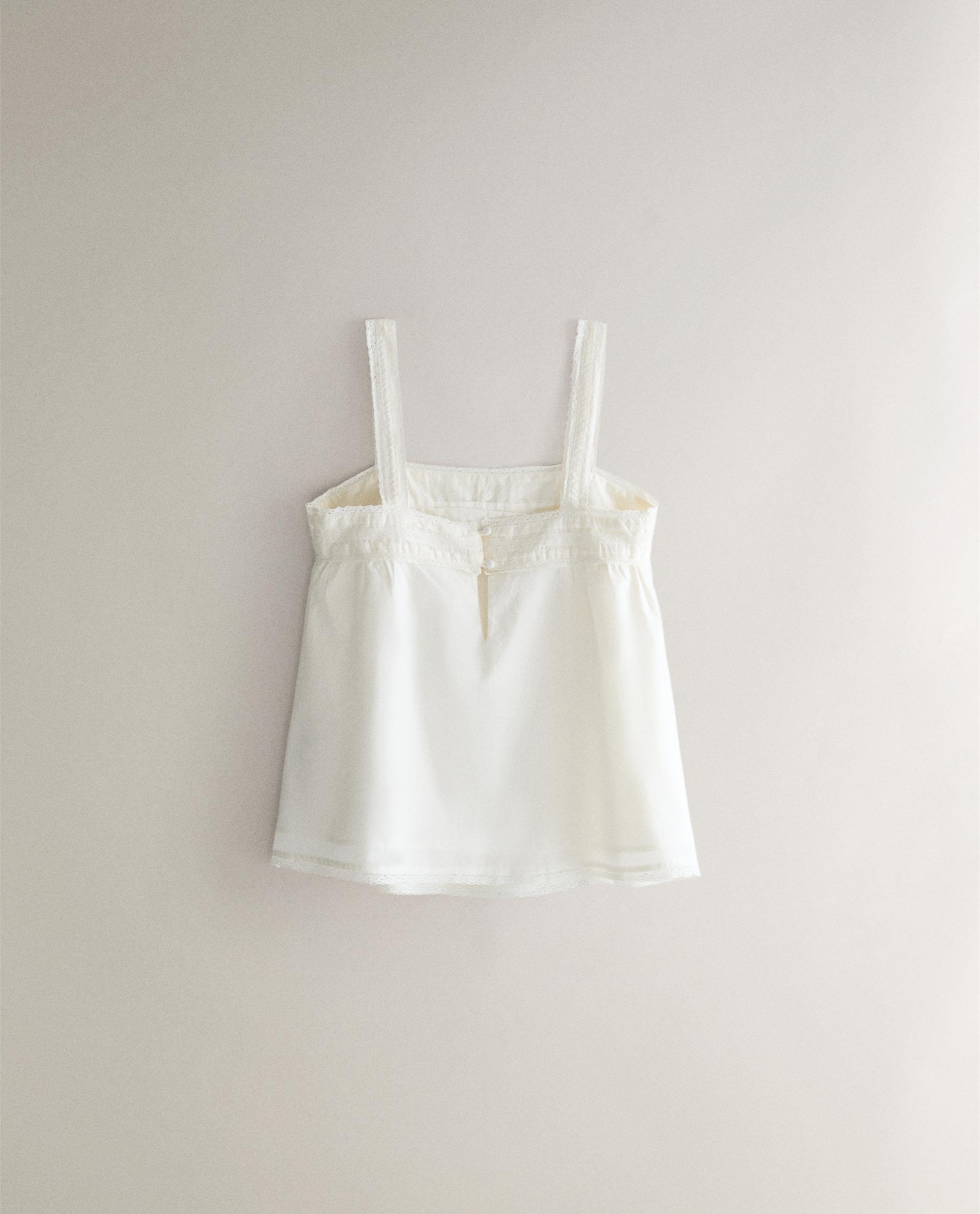 STRAPPY TOP WITH LACE AND PINTUCK DETAILS product thumbnail 5