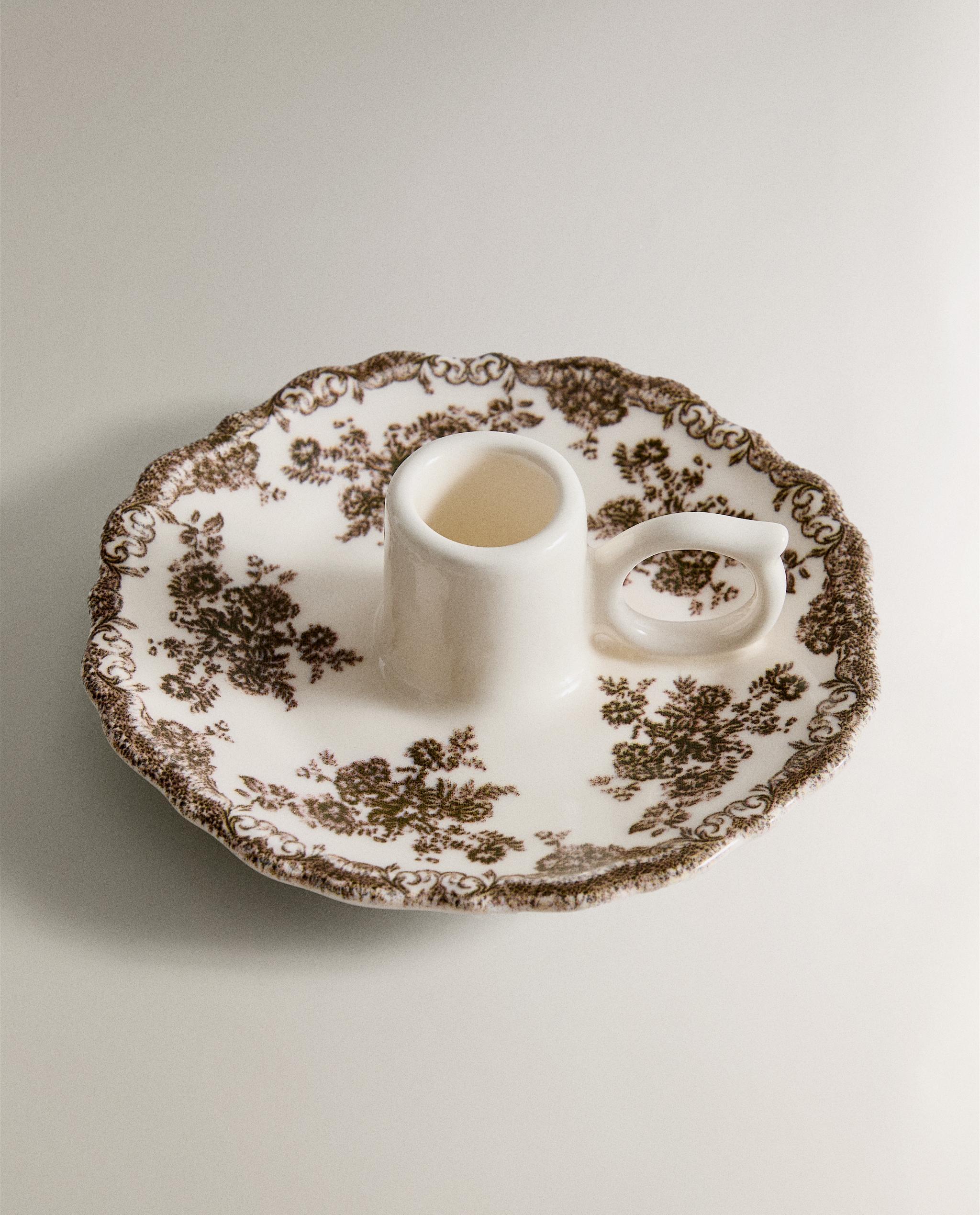 FLORAL EARTHENWARE CANDLESTICK product thumbnail 12