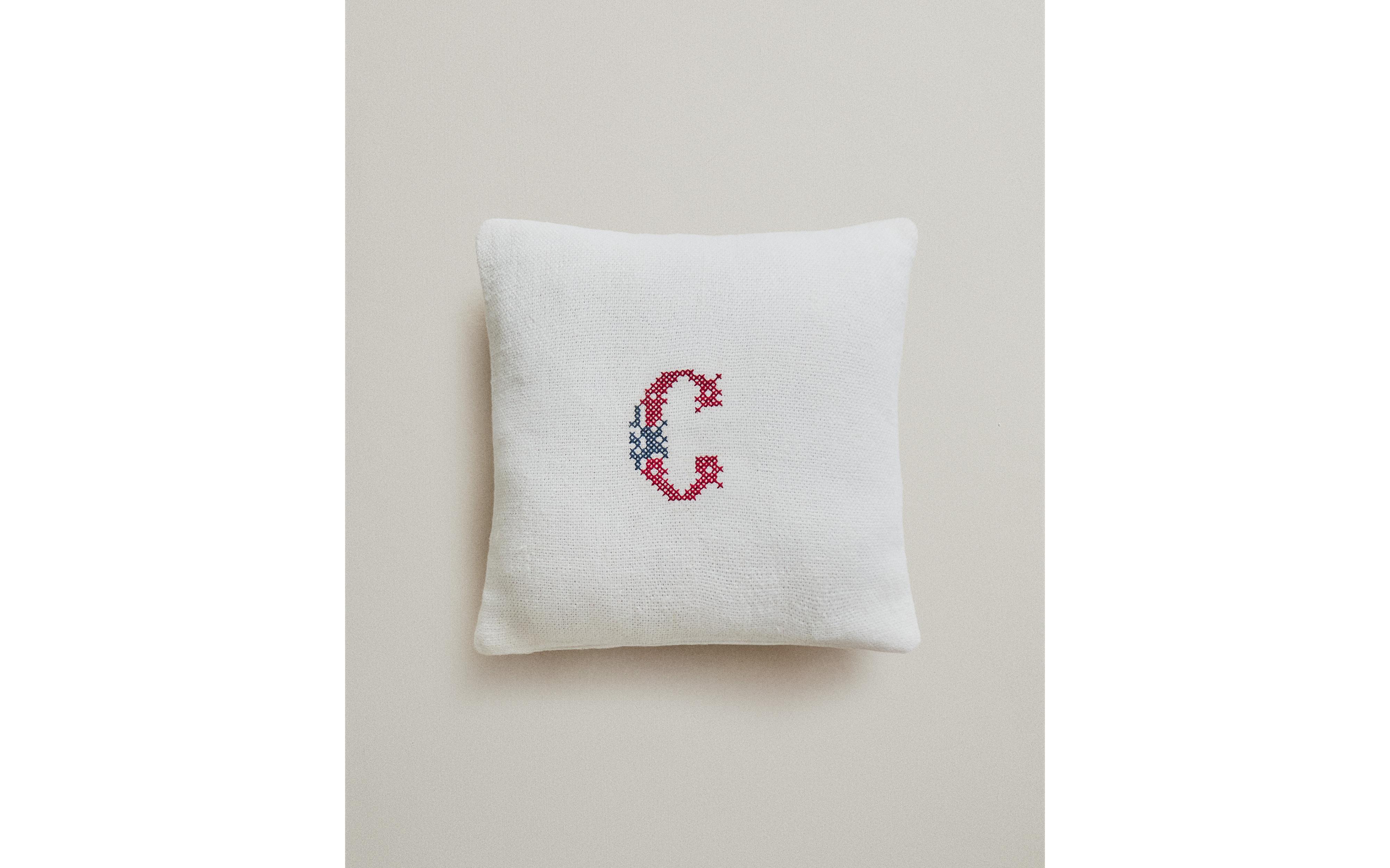 LINEN CUSHIONS WITH ALPHABET EMBROIDERY product thumbnail 19