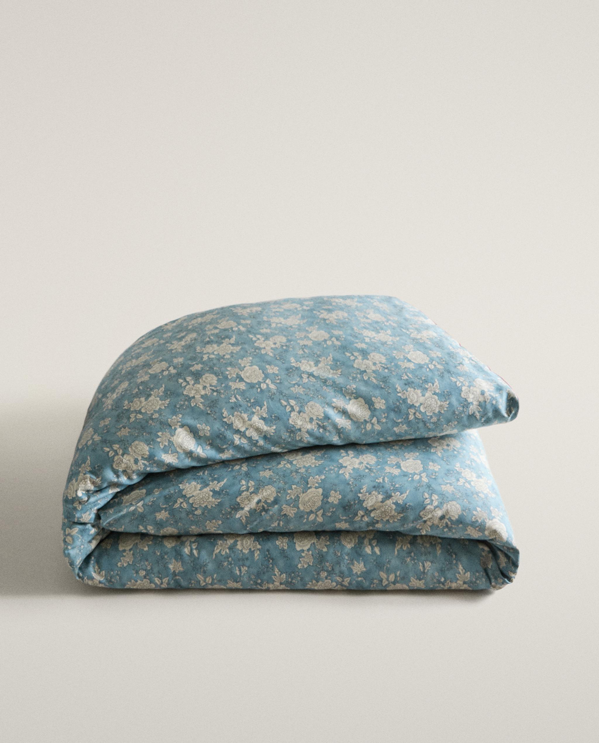 FLORAL SATIN DUVET COVER WITH PIPING product thumbnail 10