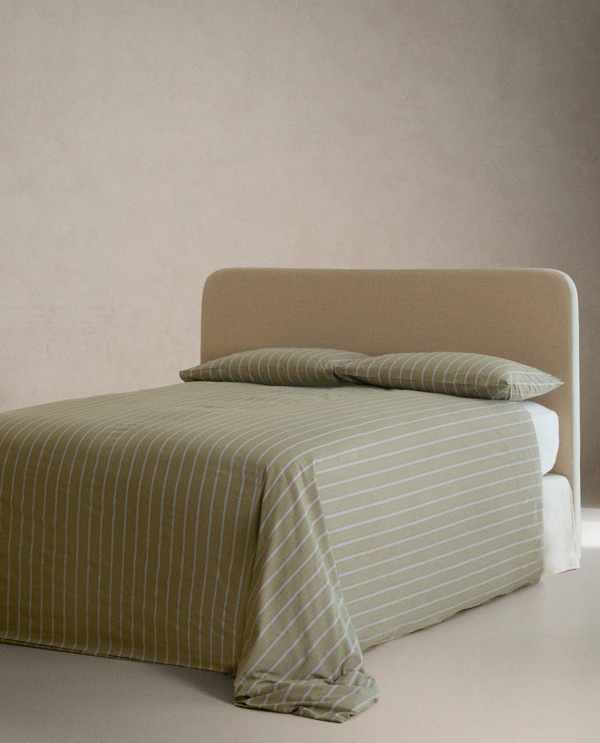 300スレッドカウント パーケルコットン ストライプ 掛け布団カバー