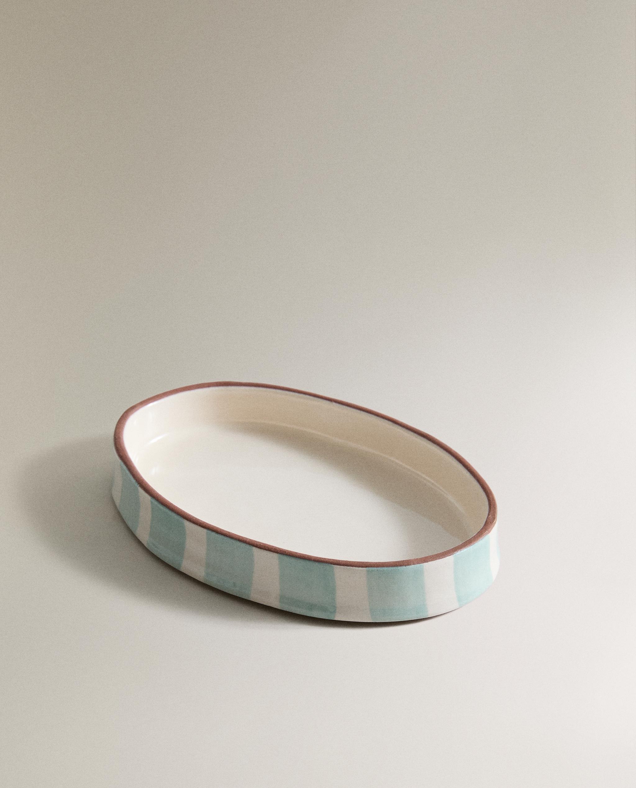STRIPED CERAMIC BATHROOM SOAP DISH product thumbnail 4