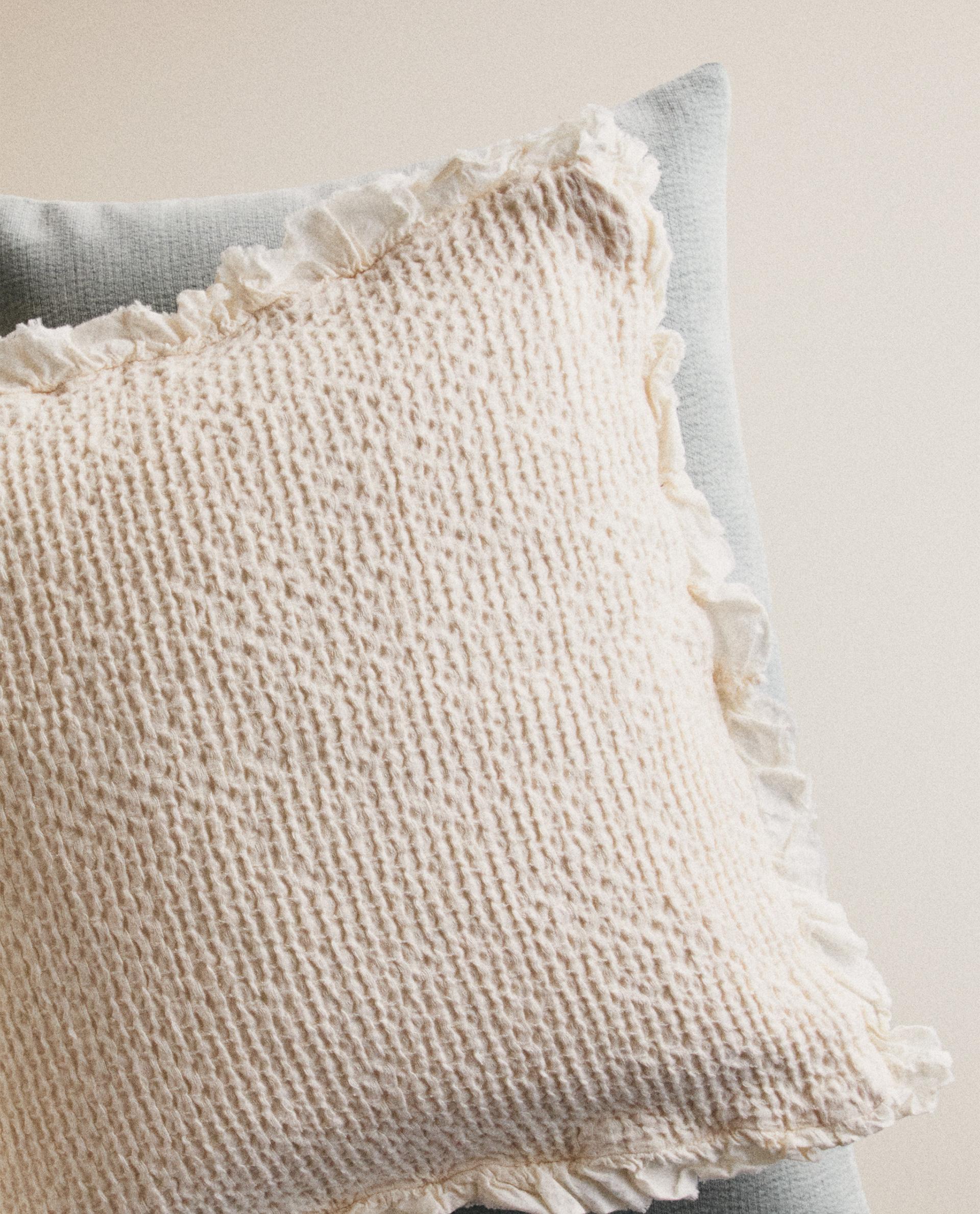 HOUSSE DE COUSSIN ENFANT MINI WAFFLE VOLANT HOUSSE DE COUSSIN ENFANT MINI WAFFLE VOLANT