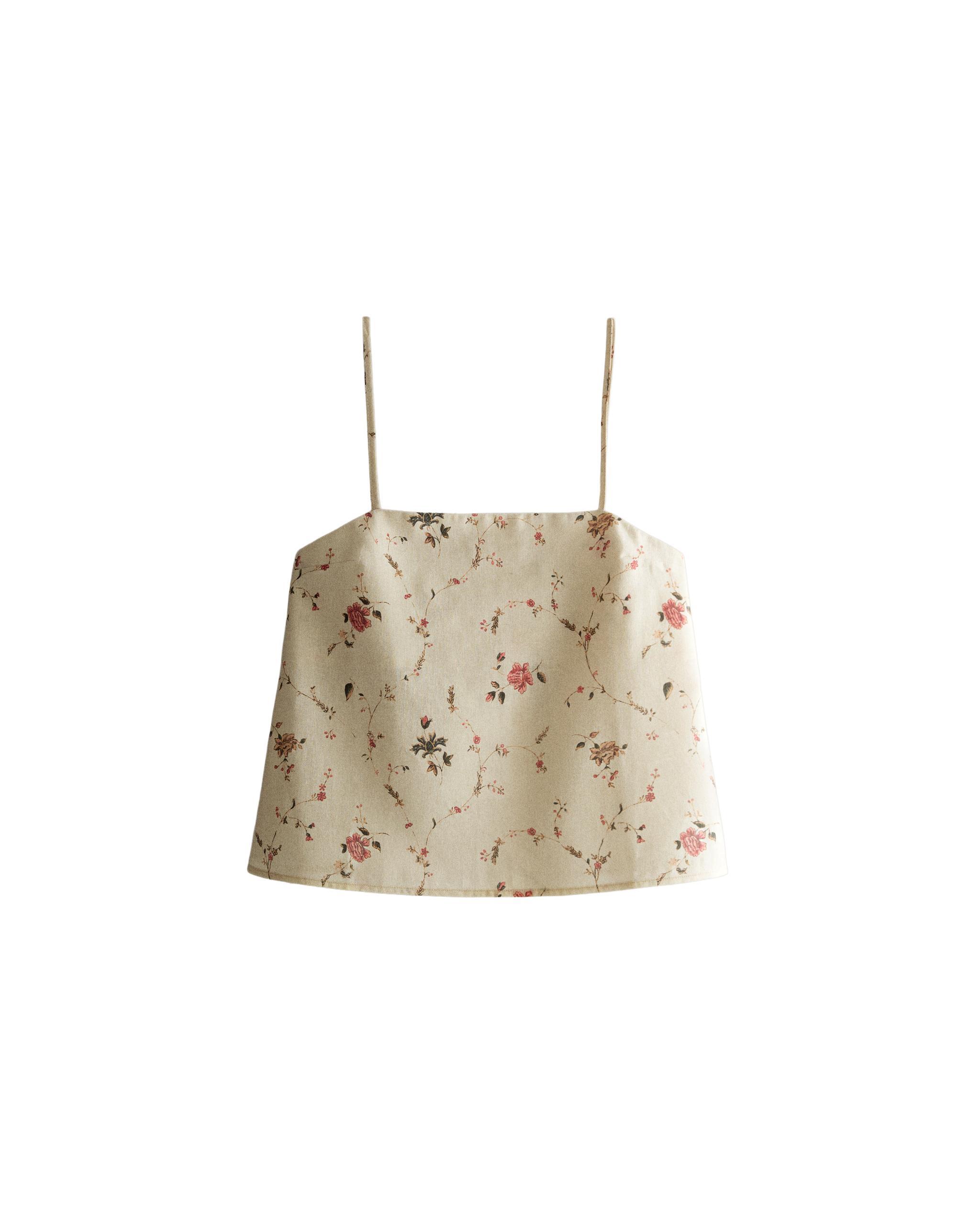FLORAL PRINT LINEN AND COTTON TOP | KATHARINE POLE product thumbnail 6