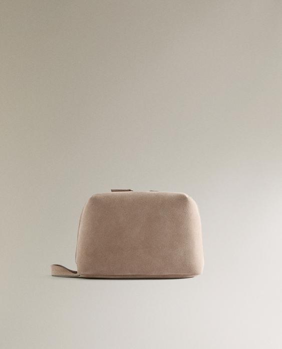 MEDIUM SPLIT LEATHER WASH BAG
