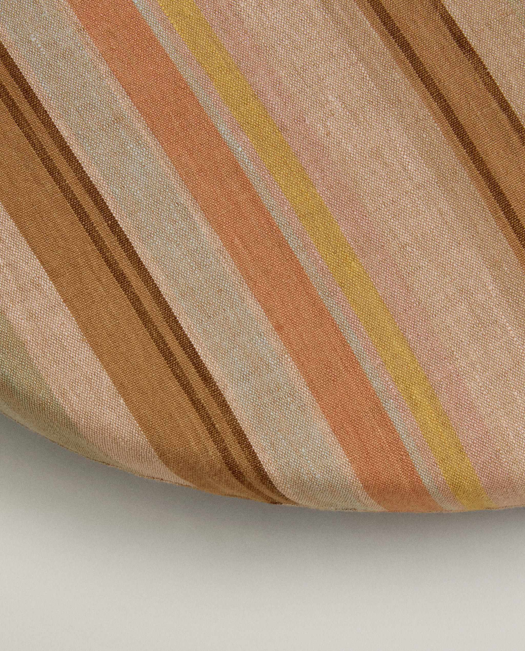 STRIPED COTTON AND LINEN COUCH SEAT CUSHION product thumbnail 4