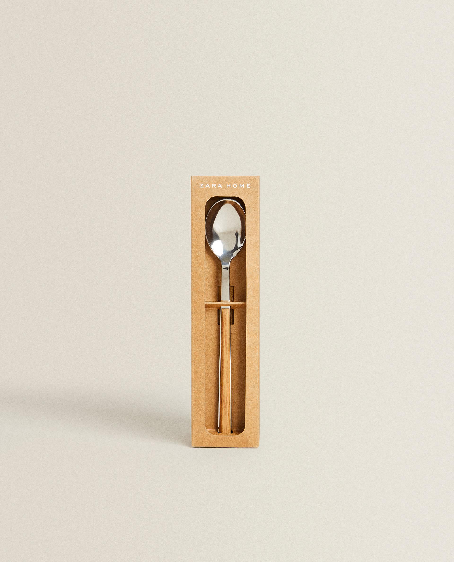 PACK OF DESSERT SPOONS WITH WOOD-EFFECT HANDLES (SET OF 4) product thumbnail 14