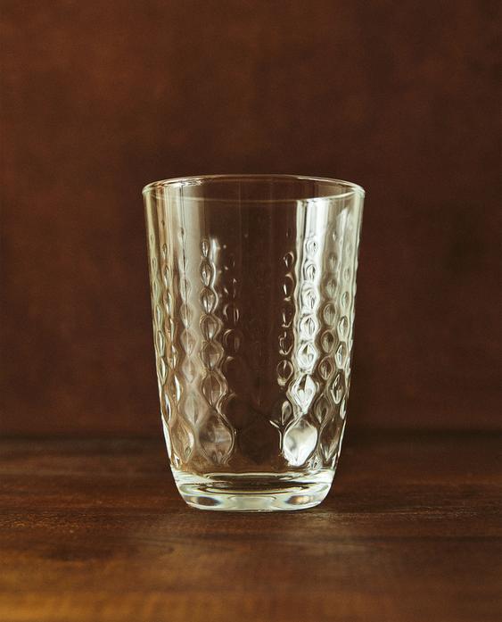 VASO VIDRIO RELIEVE RUBI