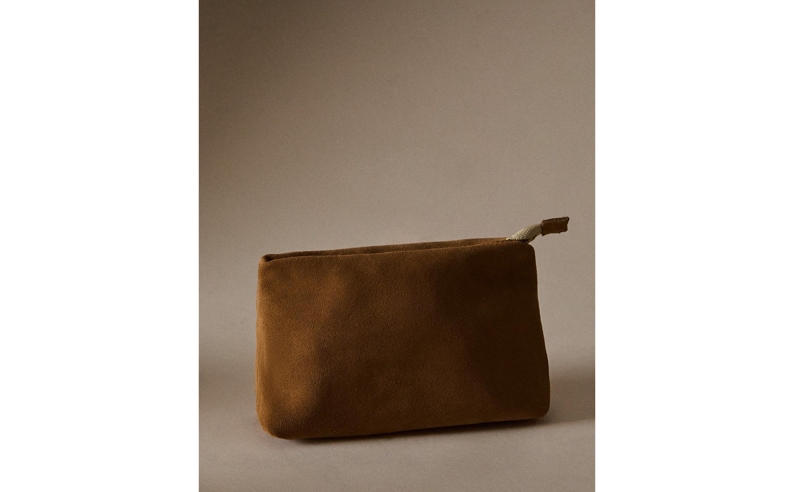SMALL SPLIT LEATHER WASH BAG