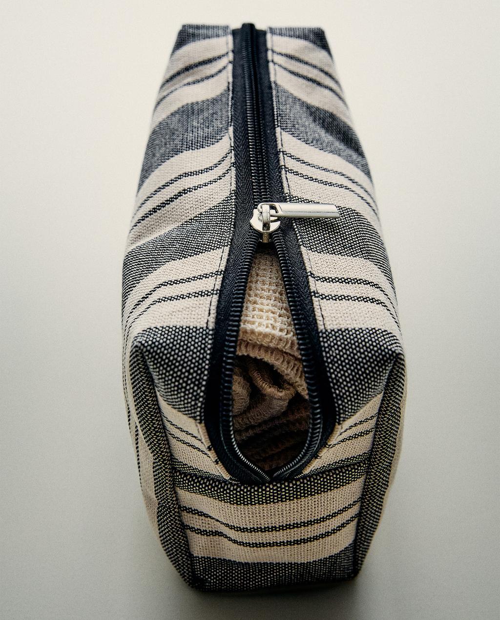STRIPED WATERPROOF COTTON WASH BAG STRIPED WATERPROOF COTTON WASH BAG