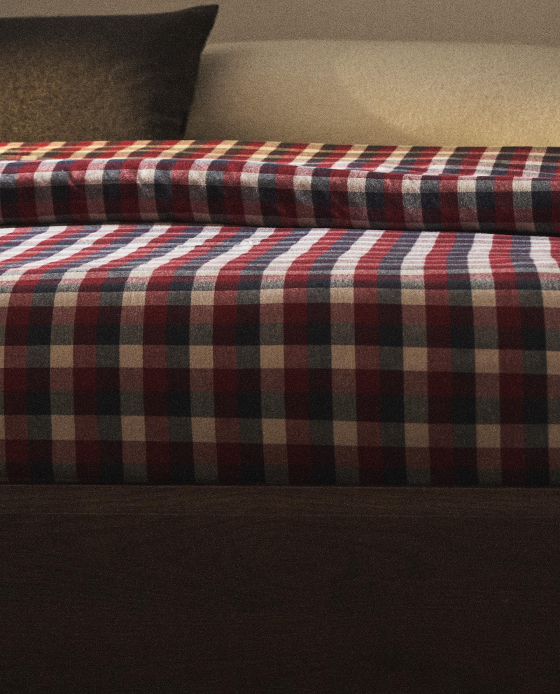 クリスマス タータンチェック フランネルコットン掛け布団カバー