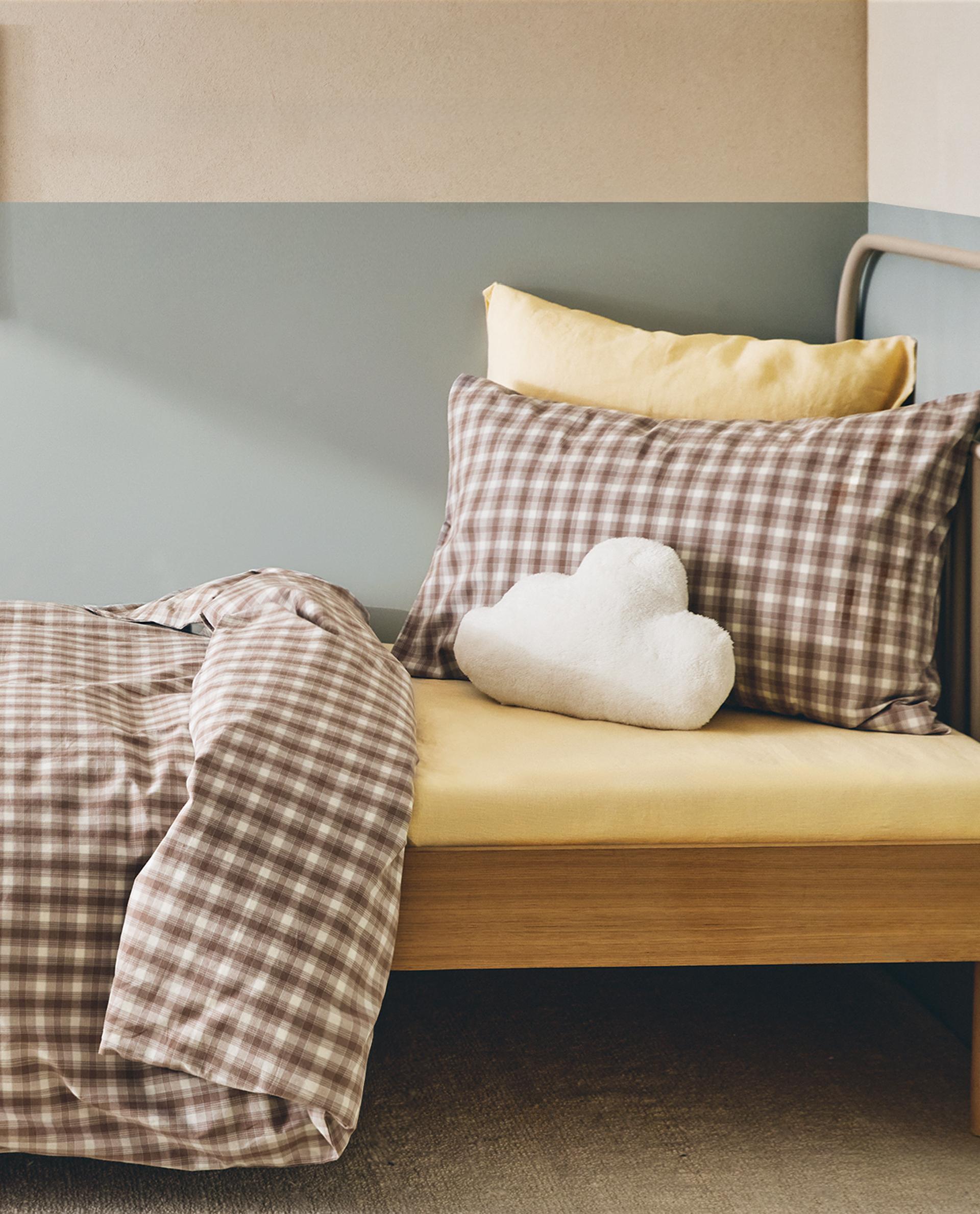 ZARA  グレー系チェック柄シングル掛け布団カバー&ピローケース ZARA グレー系チェック柄シングル掛け布団カバー&ピローケース ZARA