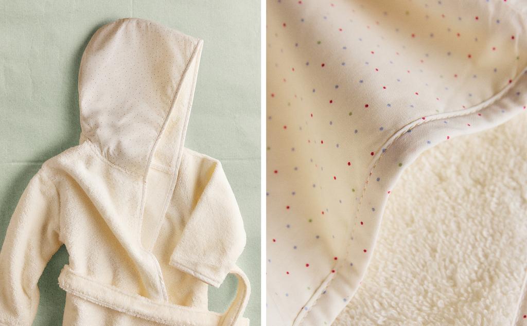 키즈 도트 샤워 가운