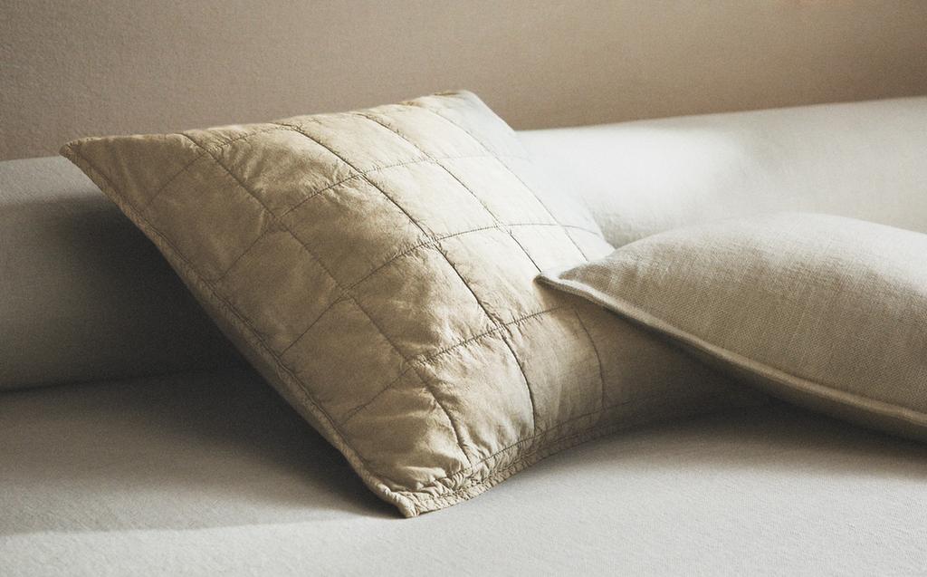 HOUSSE DE COUSSIN ÉDREDON COTON DÉLAVÉ (180 FILS)