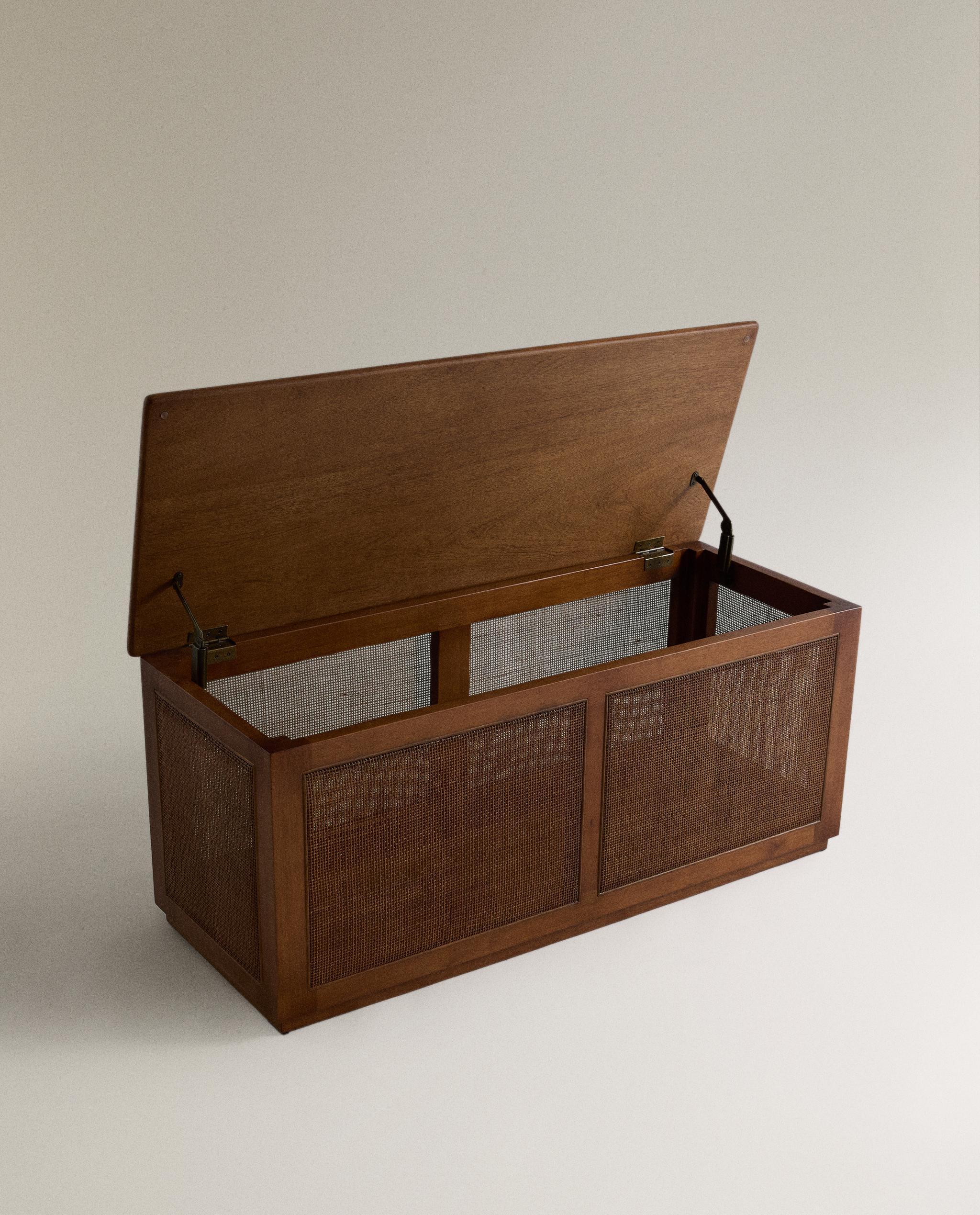 WOOD AND RATTAN BENCH AND SEAT CUSHION product thumbnail 6