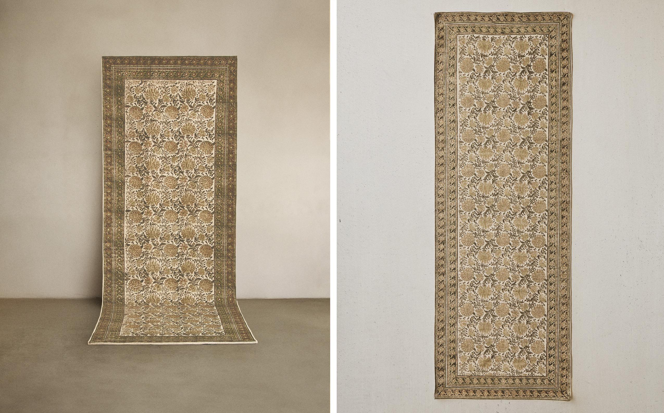 COTTON FLORAL PRINT RUG