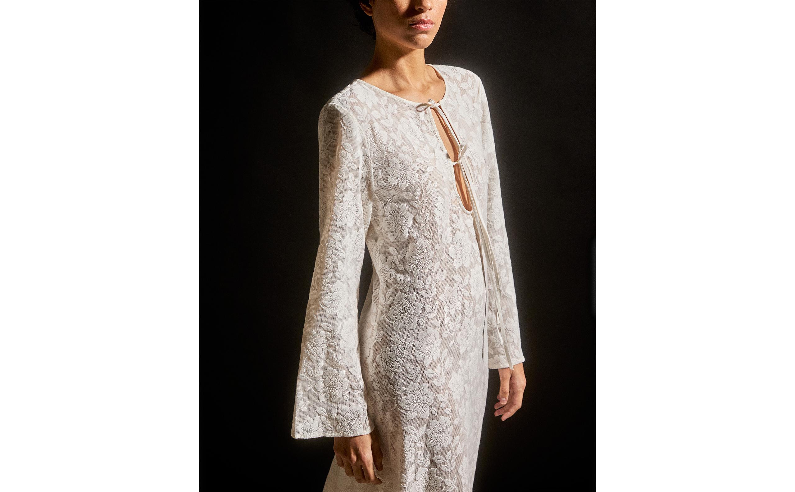 LONG COTTON LACE DRESS