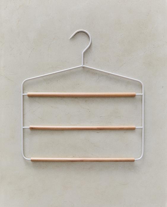 METAL AND WOOD PANTS HANGER