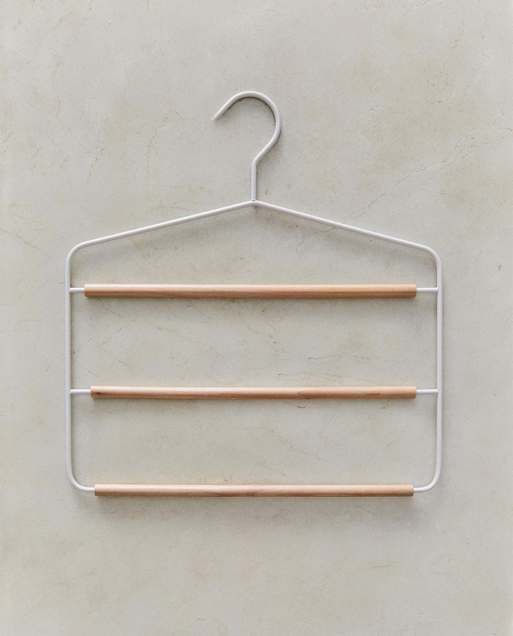 METAL AND WOOD TROUSER HANGER