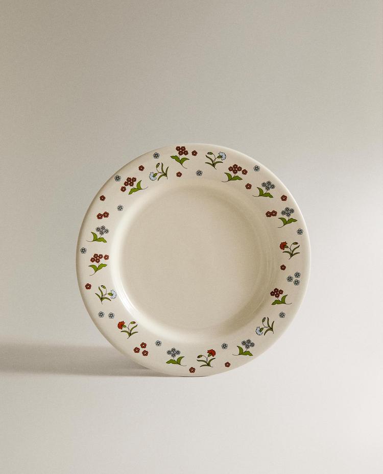 KIDS' FLORAL STONEWARE PLATE KIDS' FLORAL STONEWARE PLATE