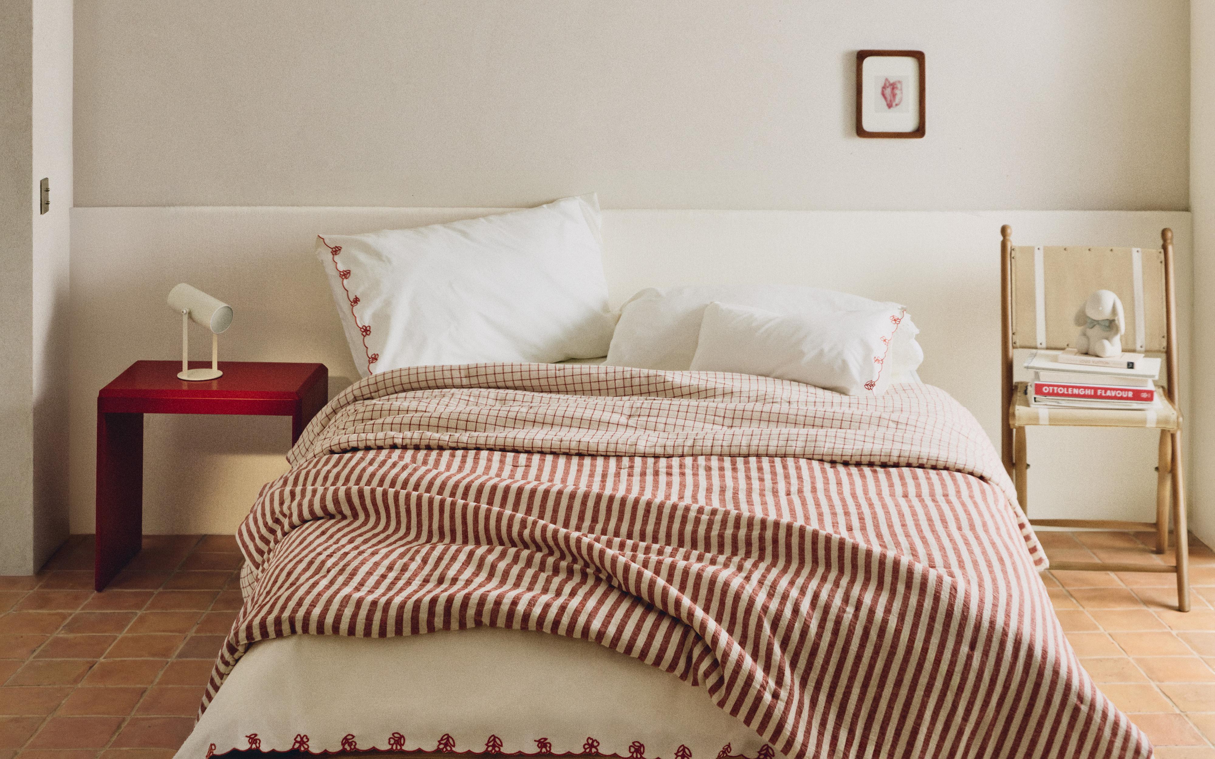 KIDS' STRIPED LINEN AND COTTON QUILTED BEDSPREAD product thumbnail 12