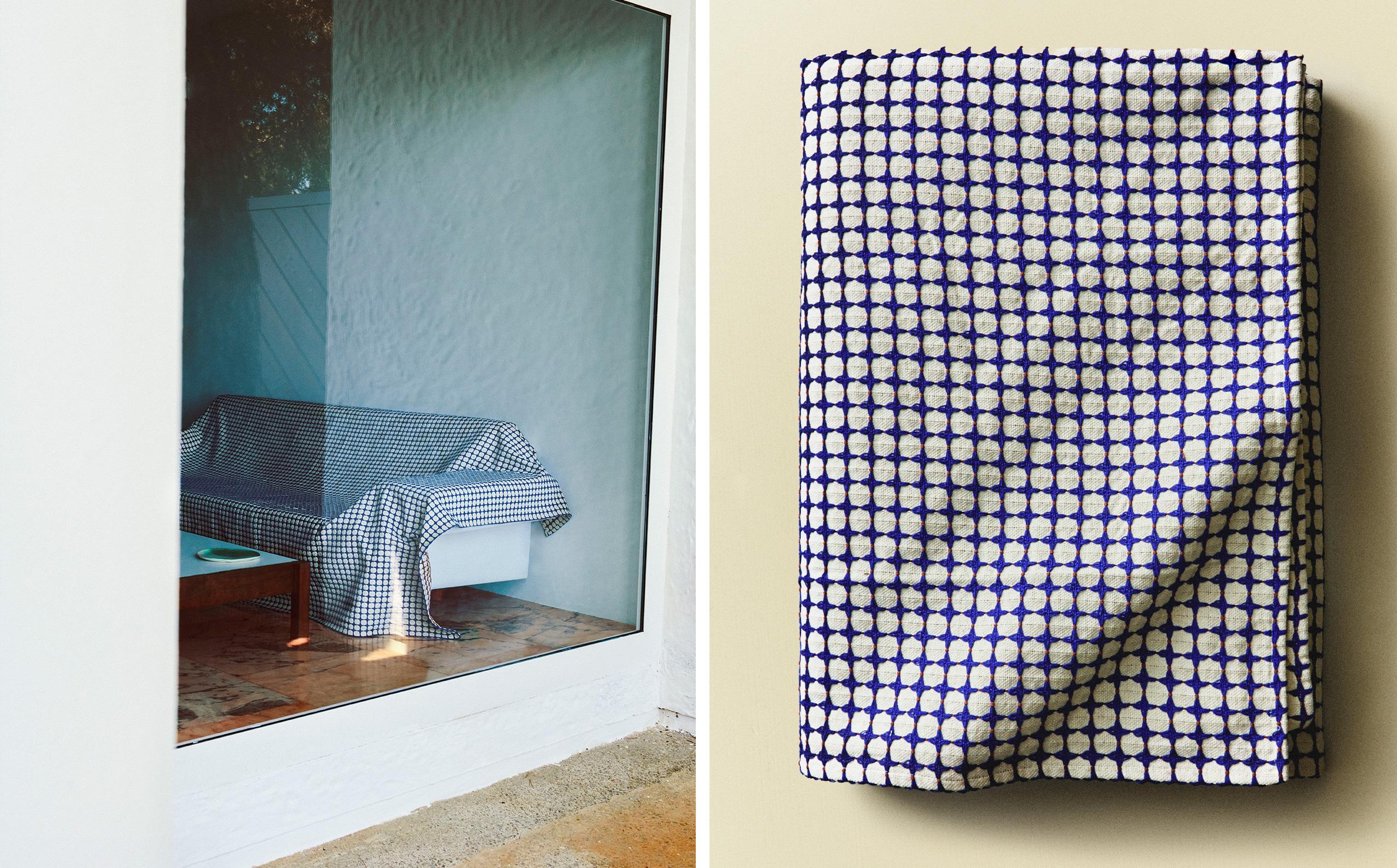 REVERSIBLE WAFFLE-KNIT COTTON BEDSPREAD X COLLAGERIE