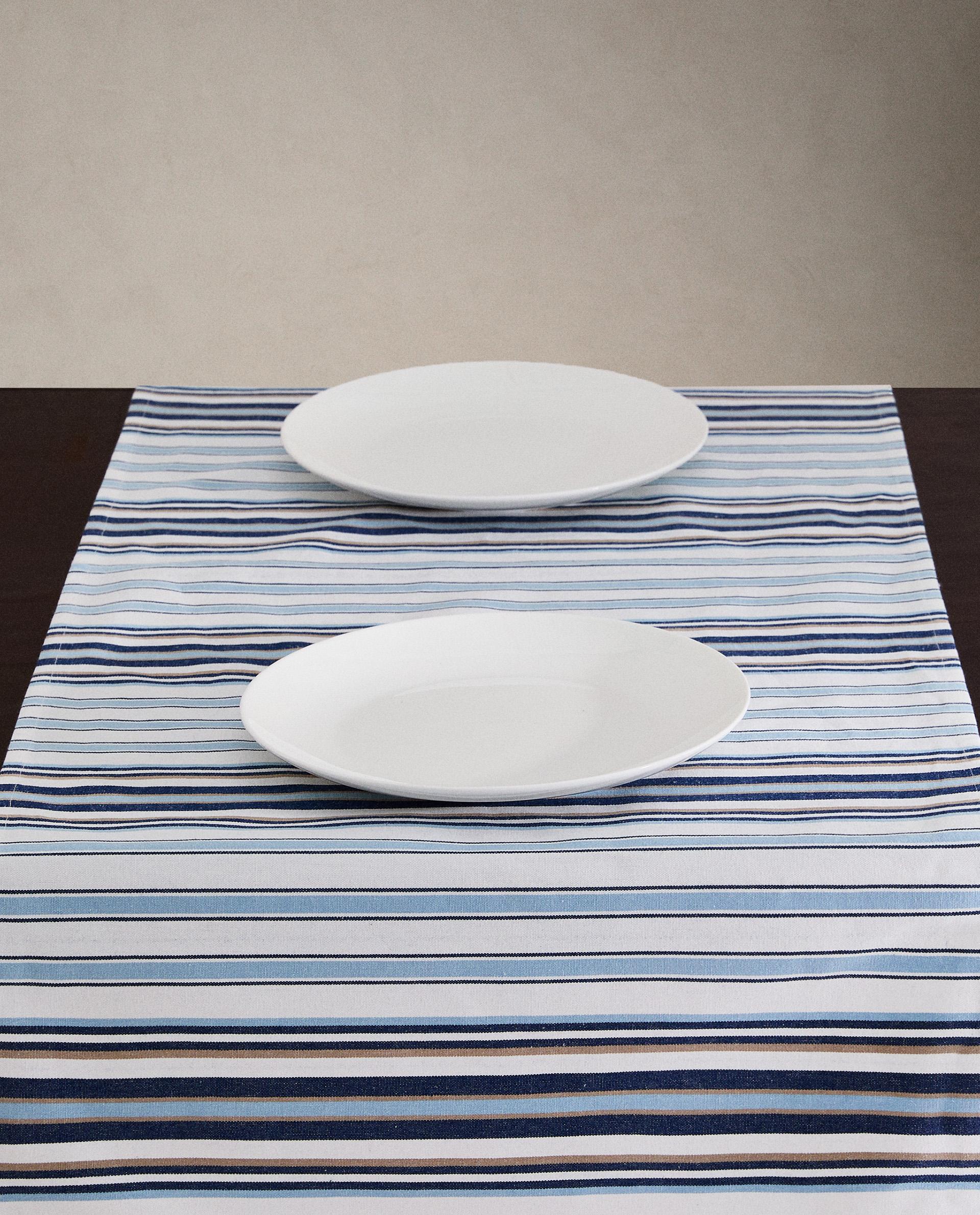 Zara Home Striped Table Runner Blue, image size:1920x2379