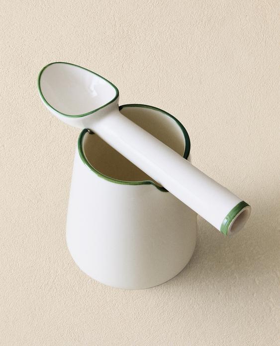 CONJUNTO DE TALHERES DE SERVIR SORVETE DE GRÊS