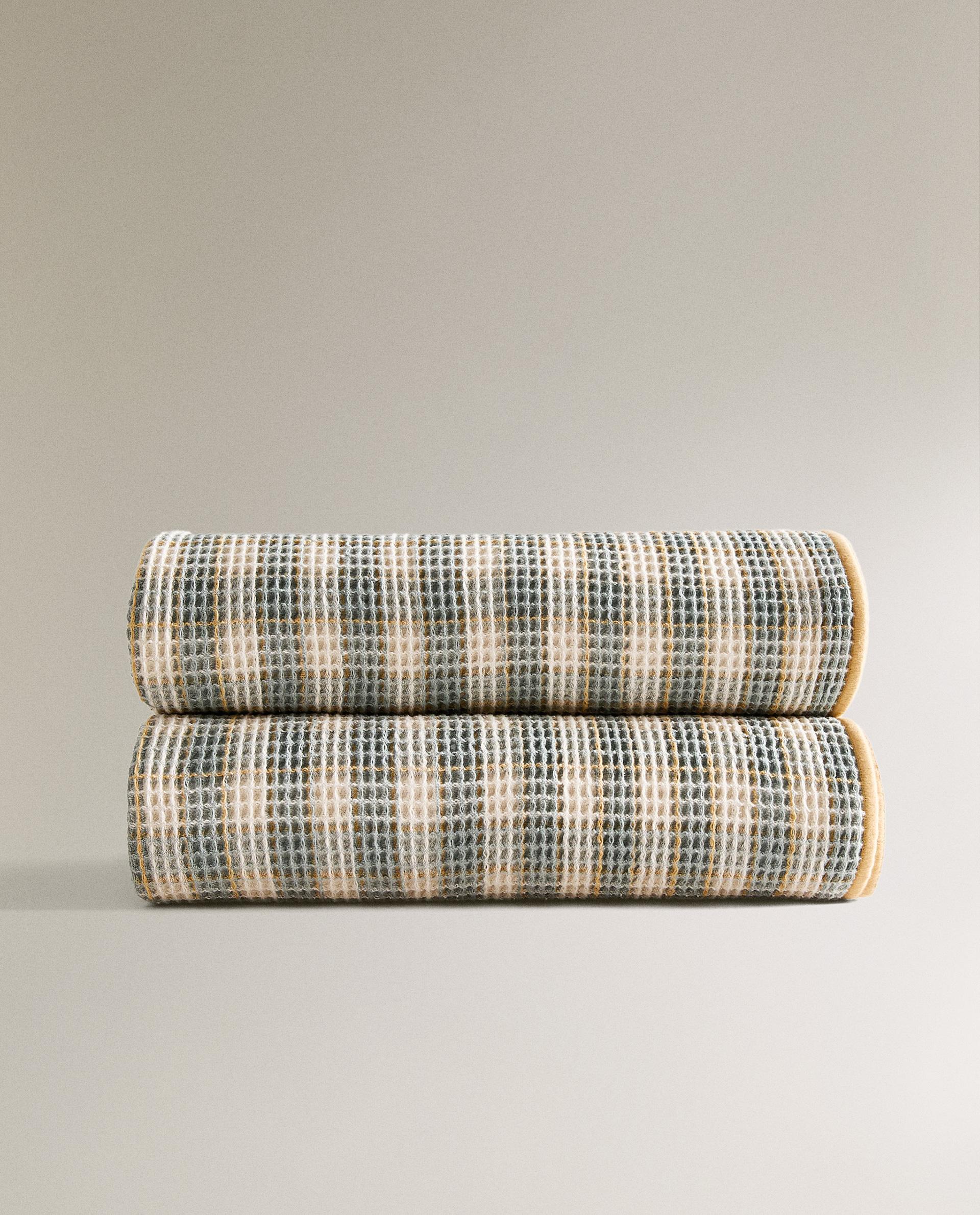 チェック柄 ワッフル ブランケット | Zara Home 日本/Japan