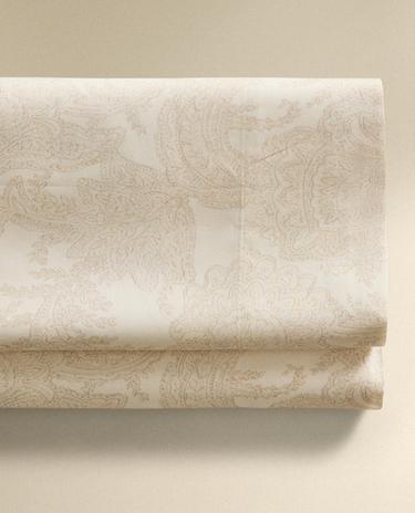 LENÇOL DE CIMA DE CETIM COM ESTAMPADO PAISLEY