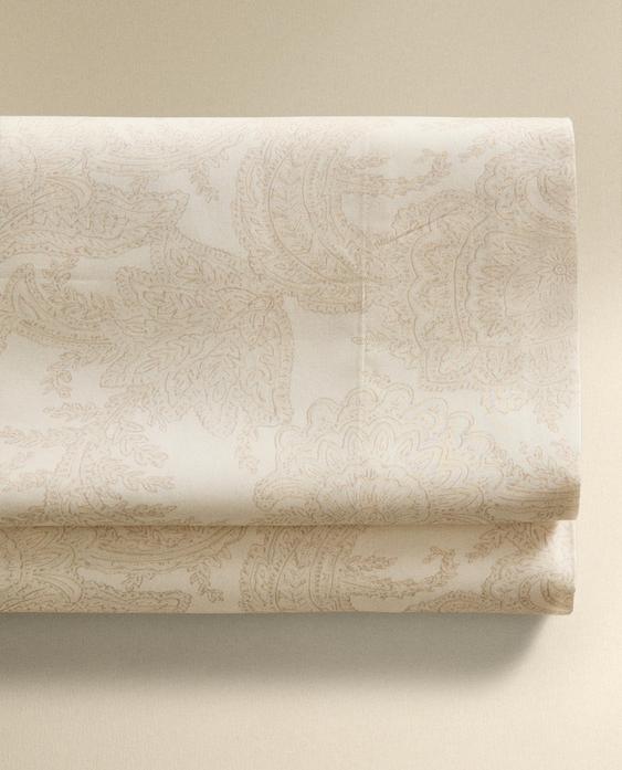 DRAP DE DESSUS SATIN IMPRIMÉ PAISLEY DRAP DE DESSUS SATIN IMPRIMÉ PAISLEY