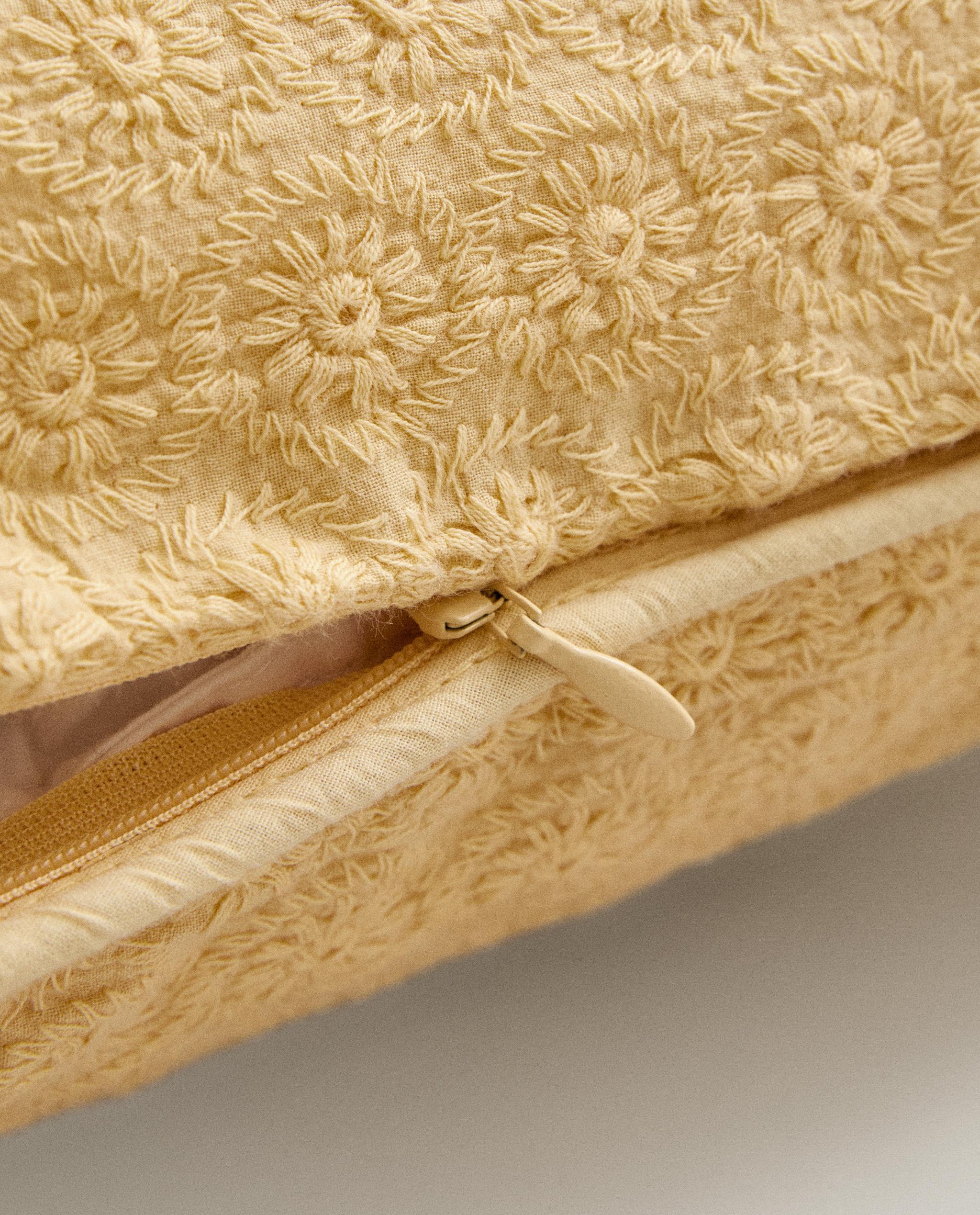 CUSHION COVER WITH FLORAL EMBROIDERY product thumbnail 4