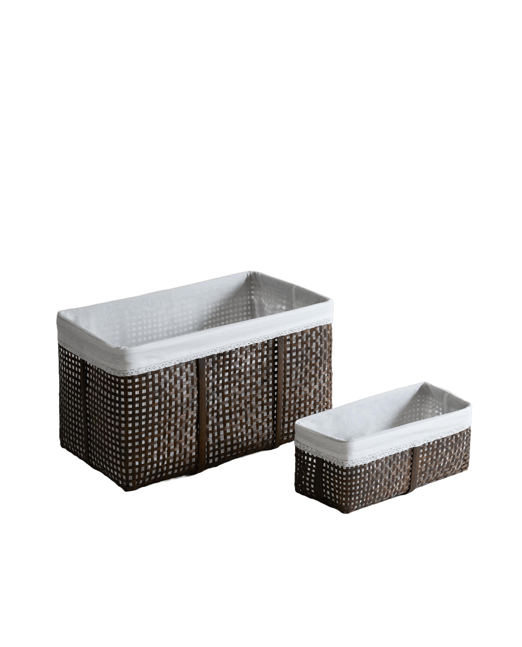 BAMBOO BASKET WITH LACE TRIM product thumbnail 9