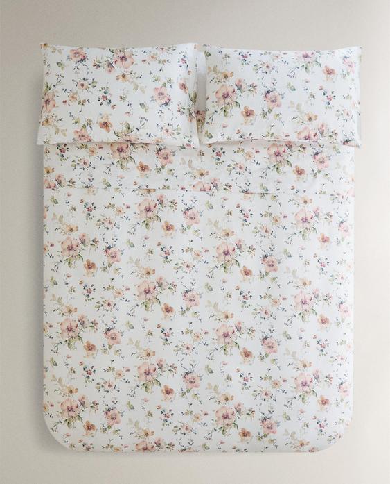 WILD FLOWERS SATEEN DUVET COVER (300 THREAD COUNT)