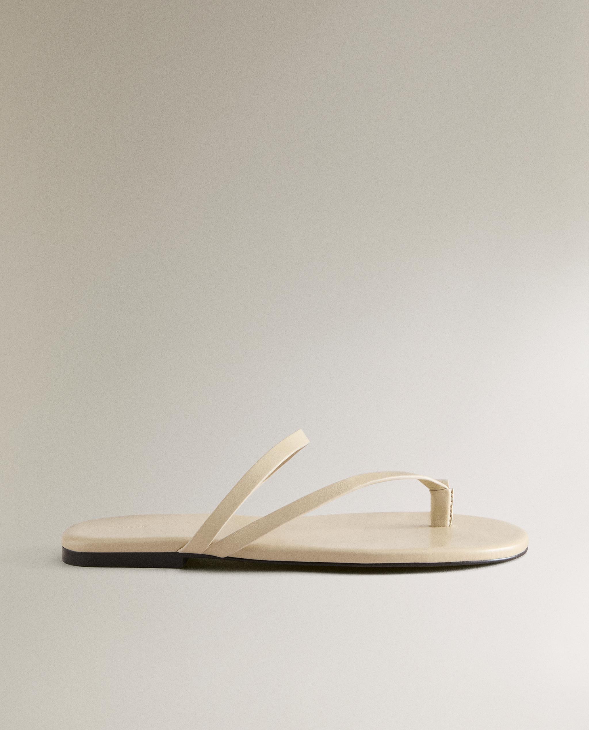 ZARA フラットレザースリッパサンダル フラット レザーサンダル | Zara Home 日本/Japan