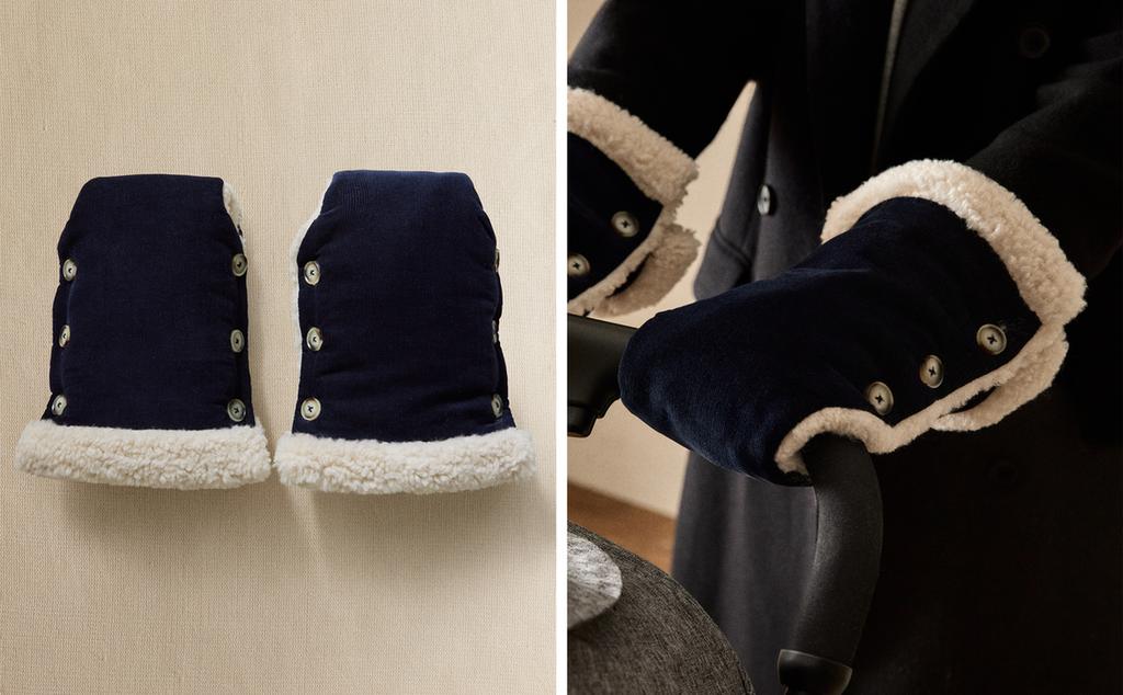 CORDUROY BABY PUSHCHAIR GLOVES