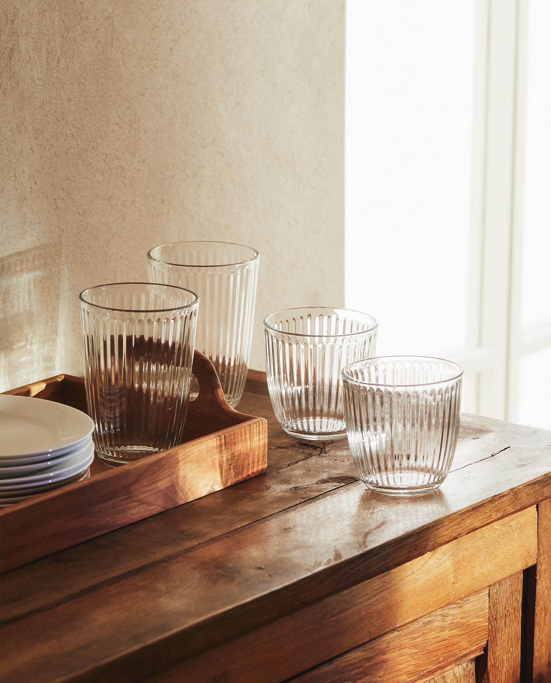 SET DE VASOS VIDRIO LÍNEAS Zara Home México