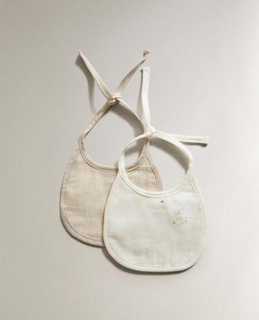 EMBROIDERED BABY BIB (PACK OF 2)