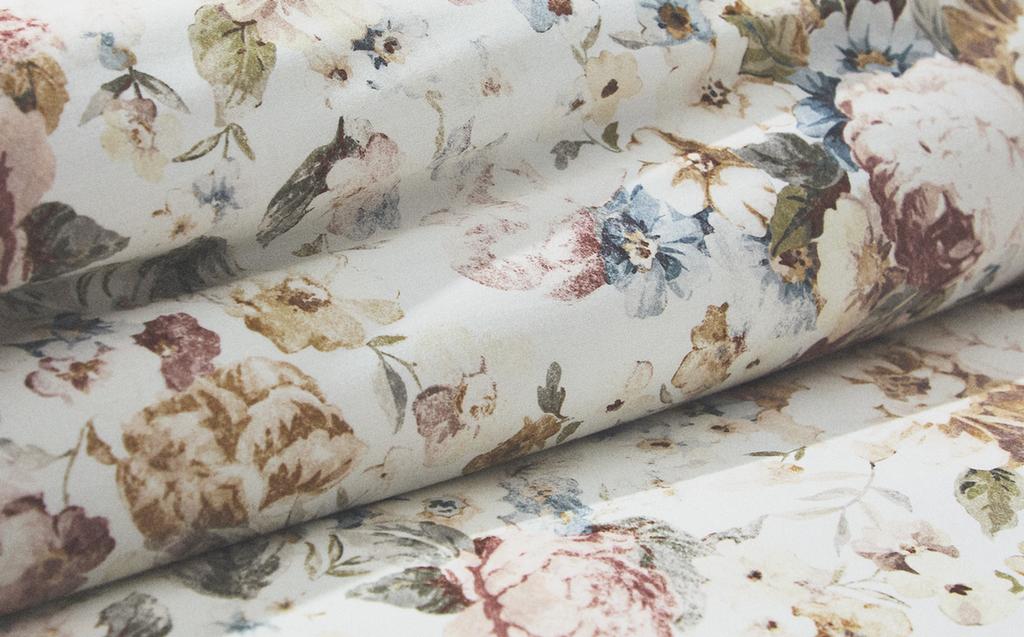 FUNDA NÓRDICA SATÉN FLORAL (300 HILOS)