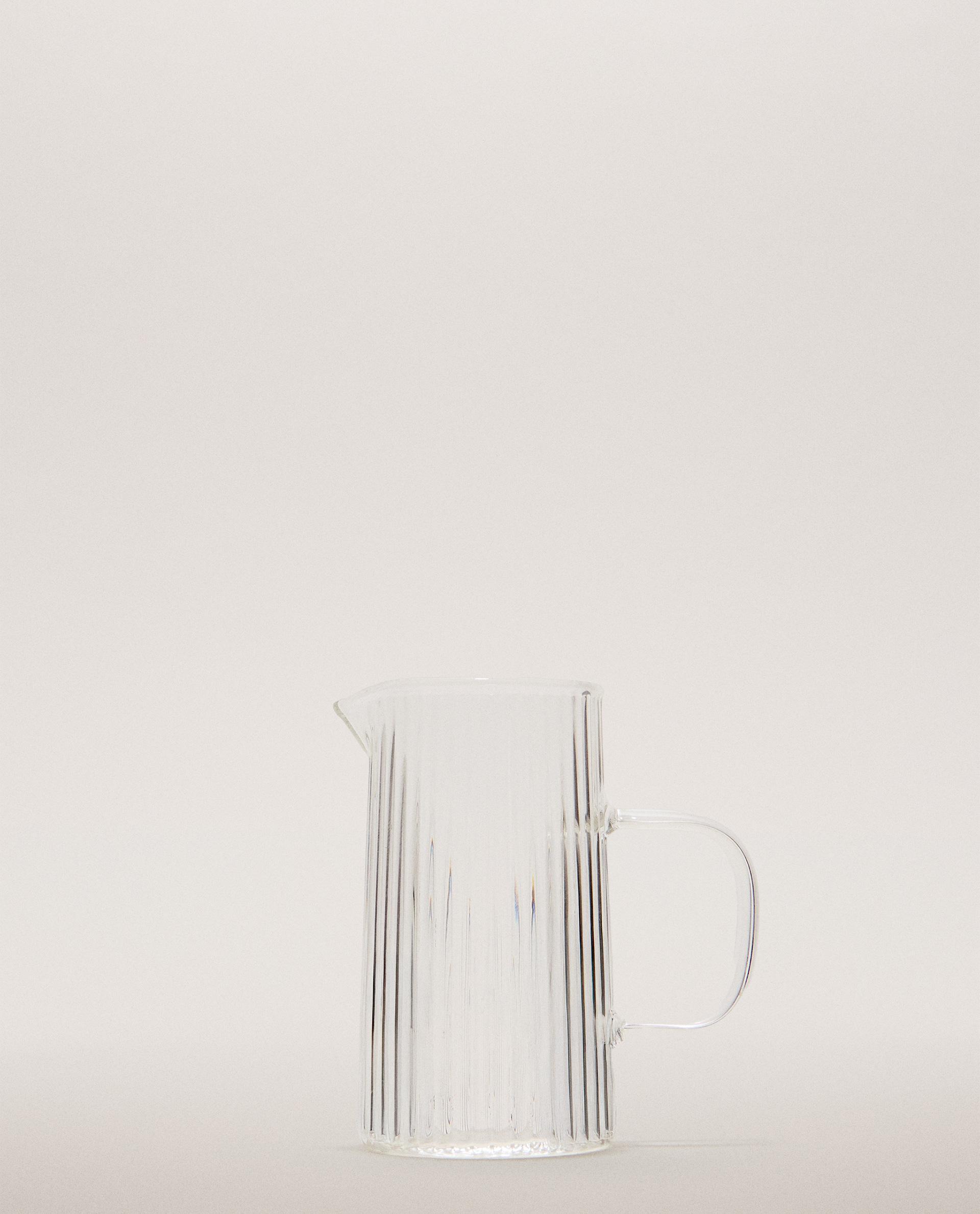 ベース ストライプ ガラス製 ミルク ピッチャー | Zara Home