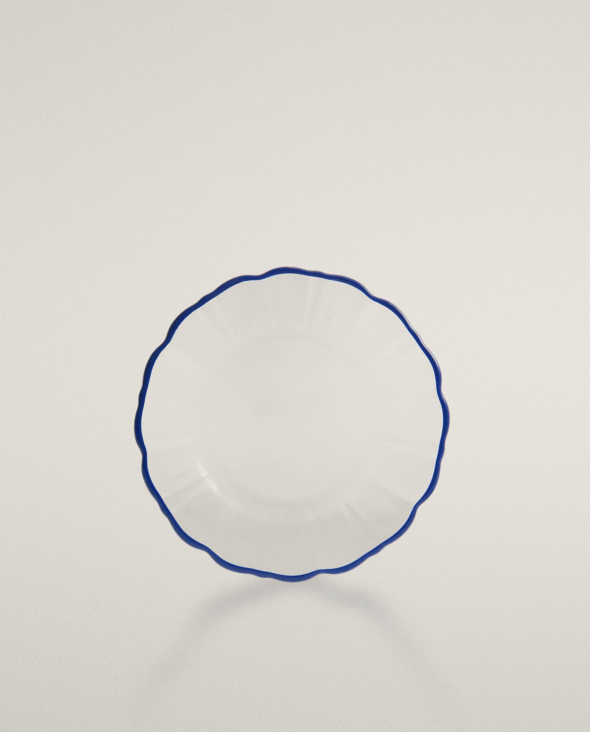 GLASS DINNER SET WITH BLUE RIM product thumbnail 16