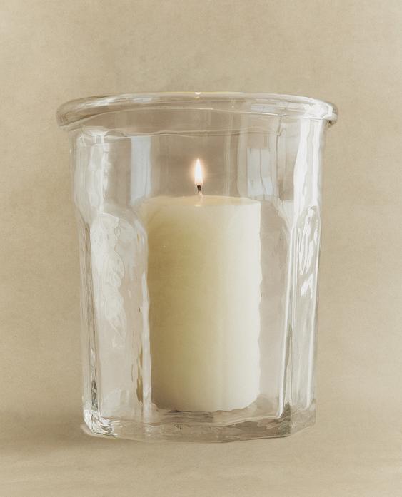 VASO PORTA-VELAS DE VIDRO