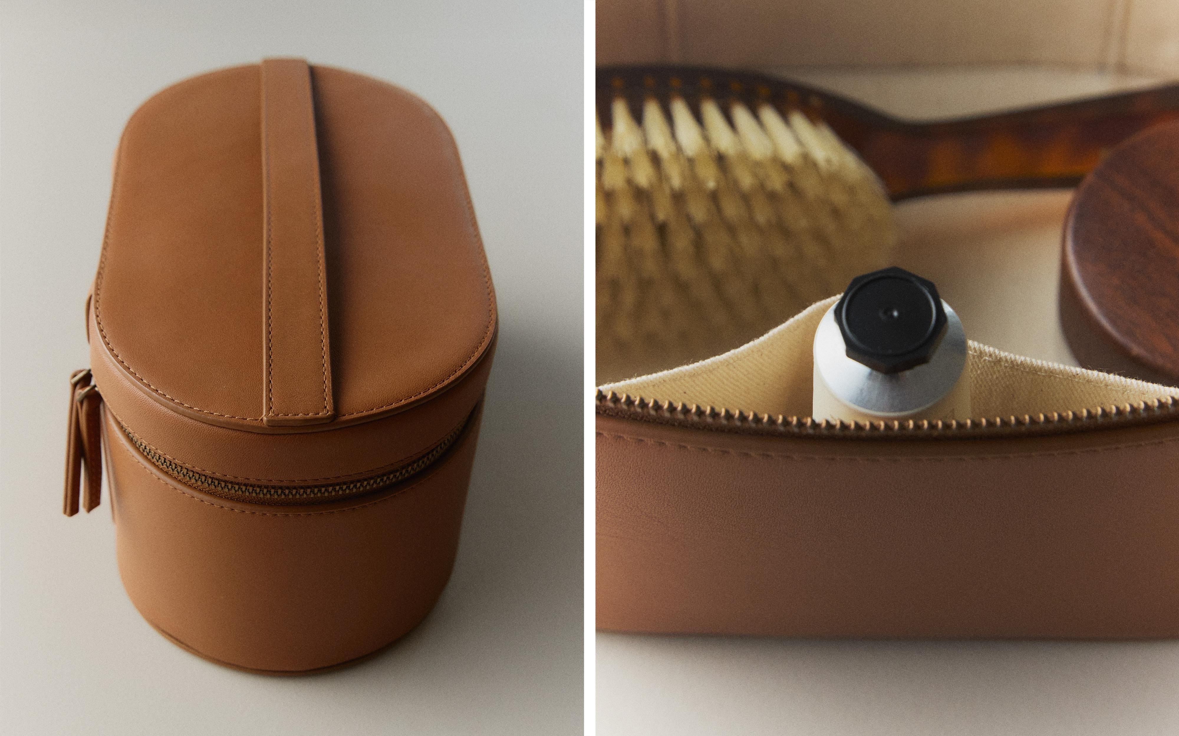SMALL RIGID LEATHER TOILETRY BAG product thumbnail 10