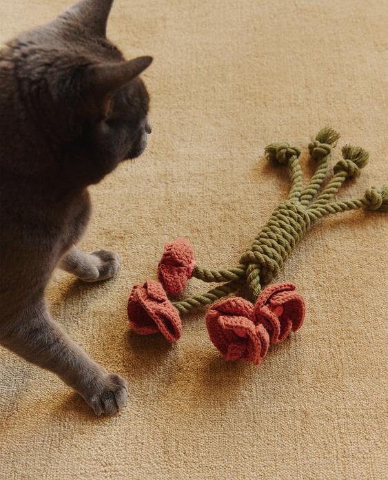 ของเล่นสัตว์เลี้ยงรูปช่อดอกป๊อปปี้