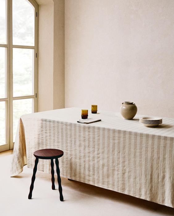 MANTEL LINO LAVADO FRANJAS