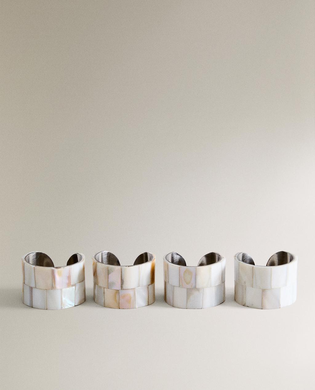 MOTHER-OF-PEARL NAPKIN RINGS (PACK OF 4)